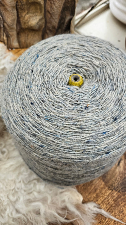 Soft Blue Green Heathered Wool Thread Cone - 2.8 pounds