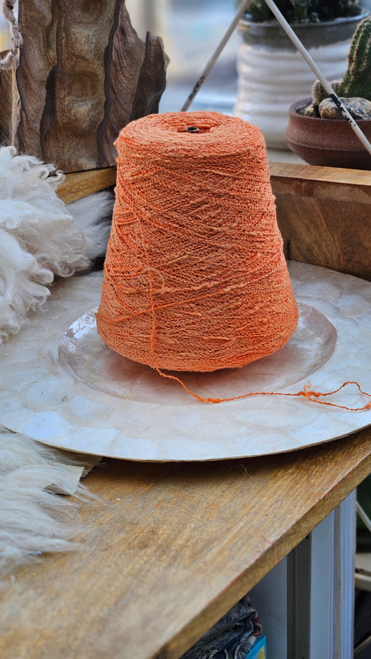 Vintage Slubby Cotton Thread Cone - 20 ounces