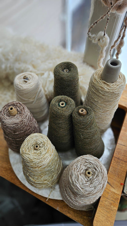 Vintage Wool Chinelle Thread Cone LOT - 5 pounds Succulent Neutrals