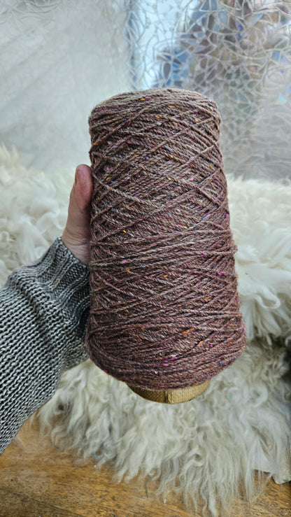 Vintage Brown Wool Thread Cones - 5 pounds Deep Winter