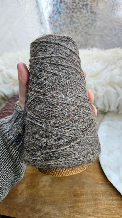 Vintage Brown Wool Thread Cones - 5 pounds Deep Winter