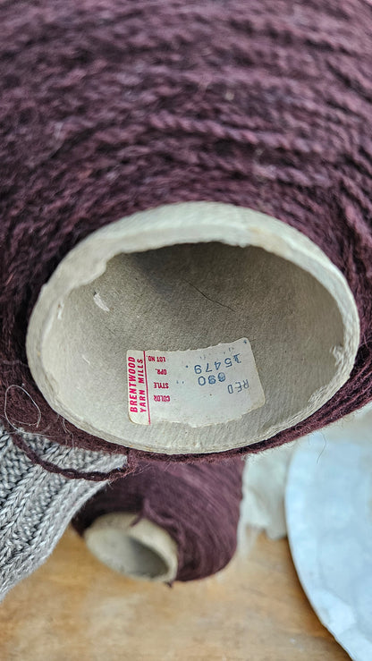 Vintage Brown Wool Thread Cones - 5 pounds Deep Winter