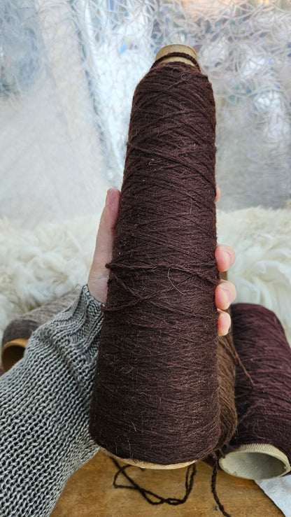 Vintage Brown Wool Thread Cones - 5 pounds Deep Winter