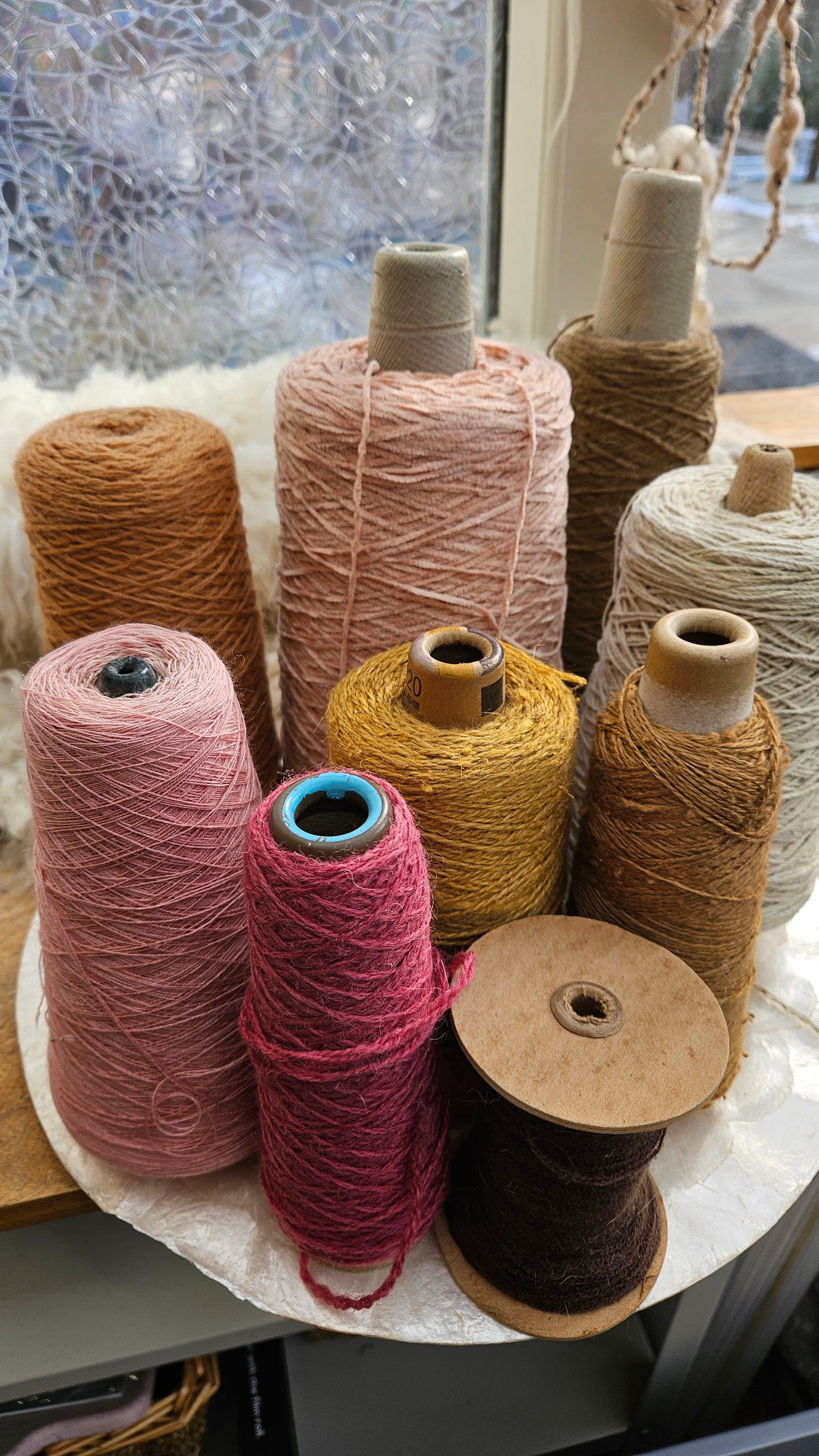 Vintage Wool Thread Cone LOT - 5 pounds Cottage Roses