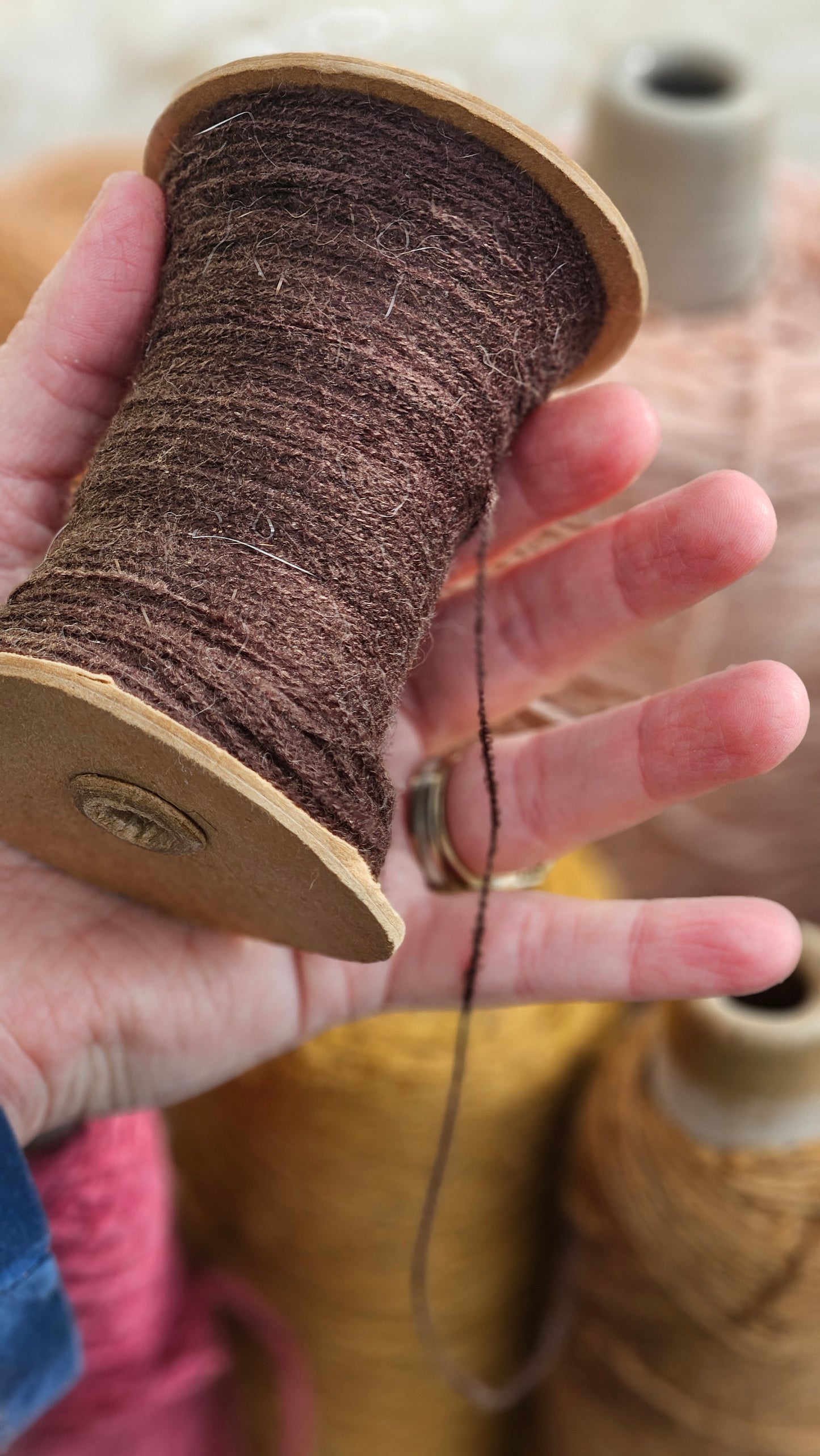 Vintage Wool Thread Cone LOT - 5 pounds Cottage Roses