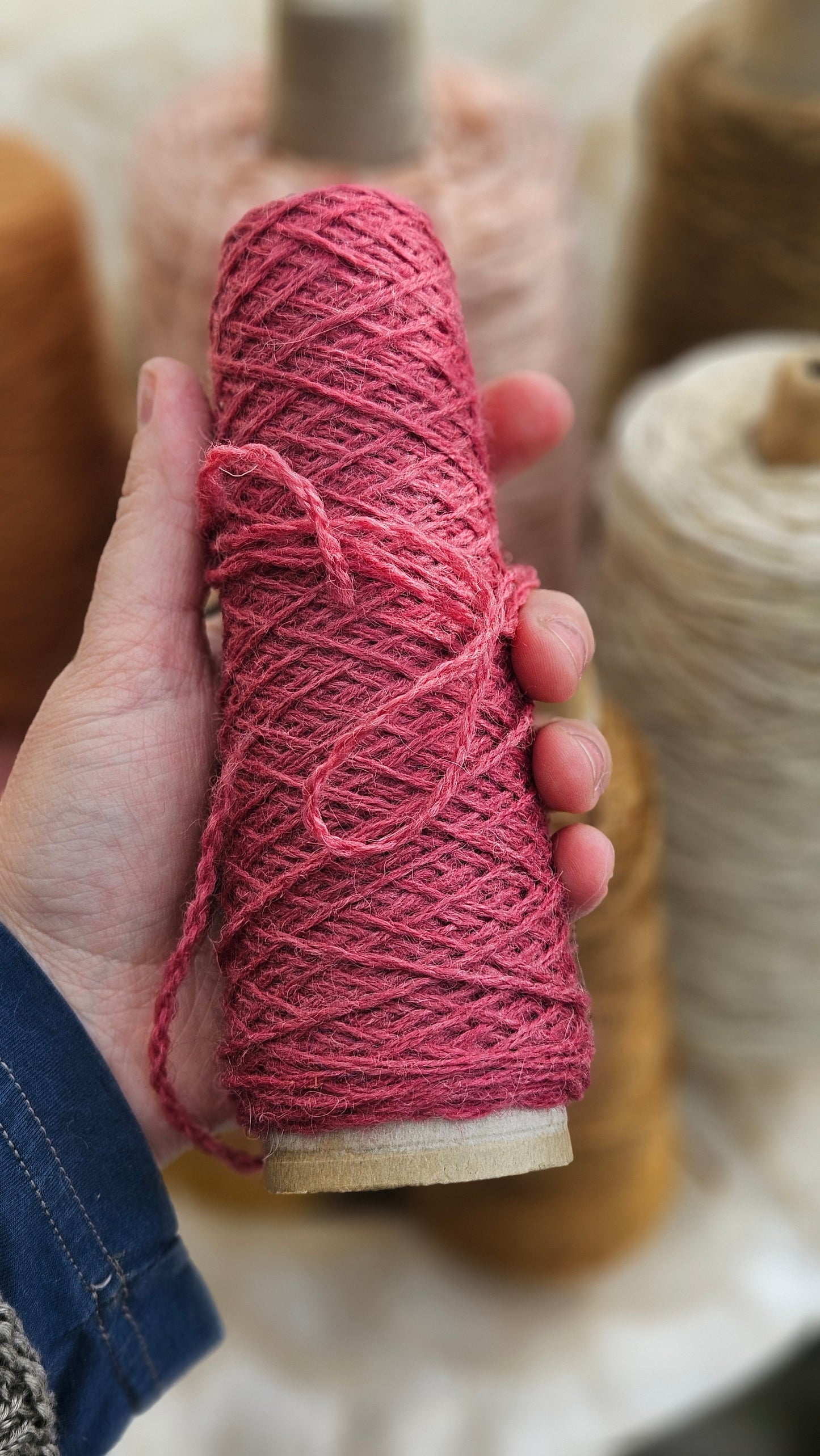 Vintage Wool Thread Cone LOT - 5 pounds Cottage Roses