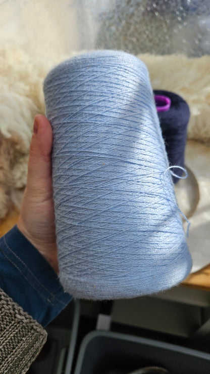 SALE Vintage Wool Cotton Thread Cones - 5 pounds Blue Lagoon