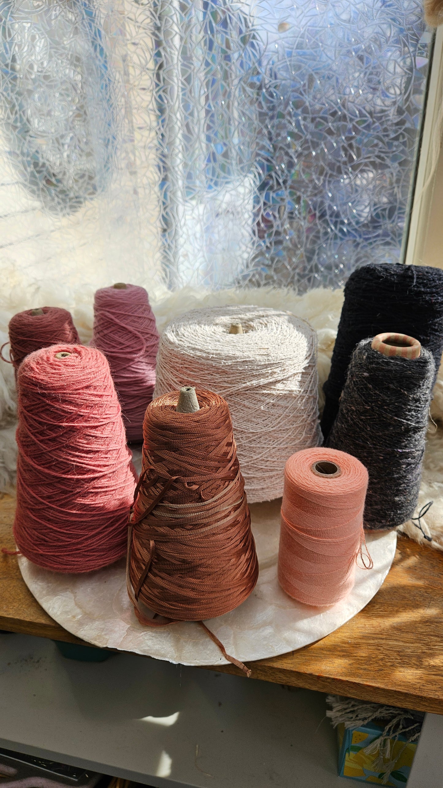 Vintage Wool Cotton Thread Cone LOT - 5 pounds Parisian Spring