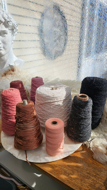 Vintage Wool Cotton Thread Cone LOT - 5 pounds Parisian Spring