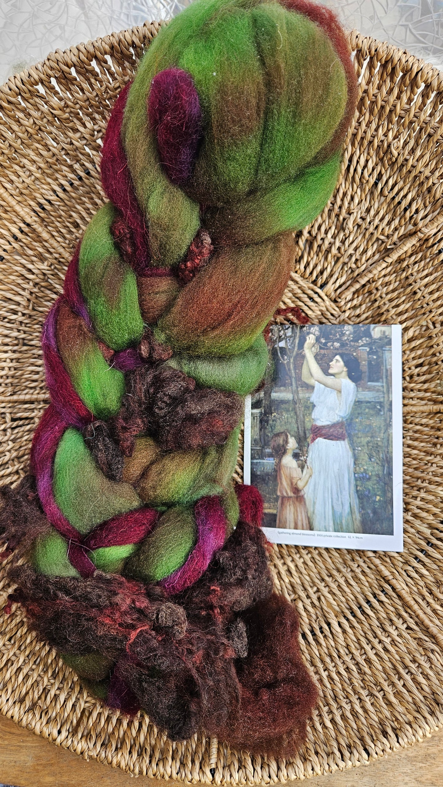 Waterhouse Inspired Signature Art Roving - Gathering Almond Blossoms Collection 107 - 3.8 oz