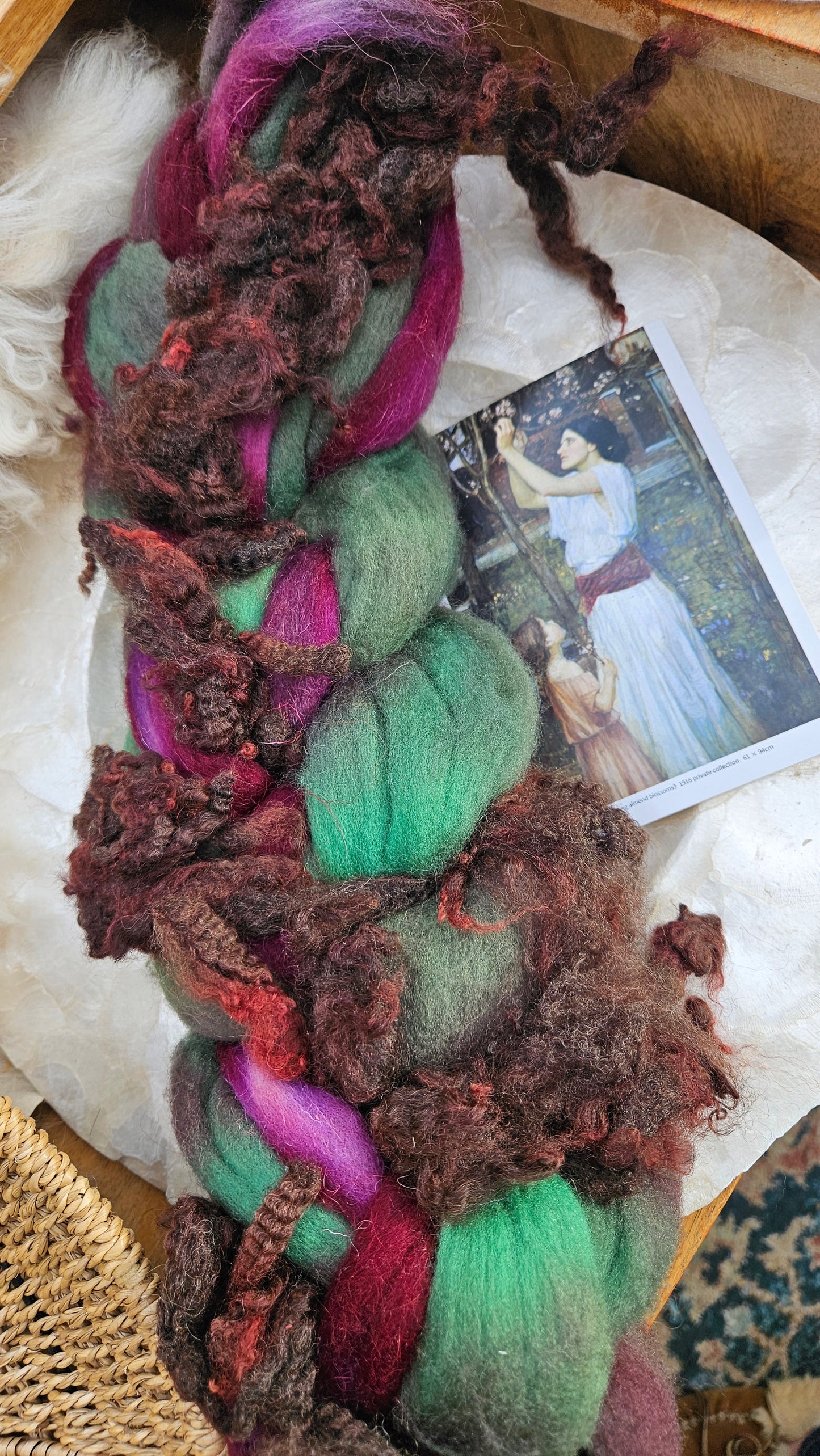 Waterhouse Inspired Signature Art Roving - Gathering Almond Blossoms Collection 108 - 3.8 oz