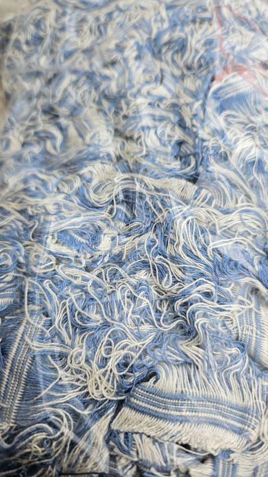 SOFT SKY - textile selvedge for rug and art weaving and art yarn 16 oz | BLUE009
