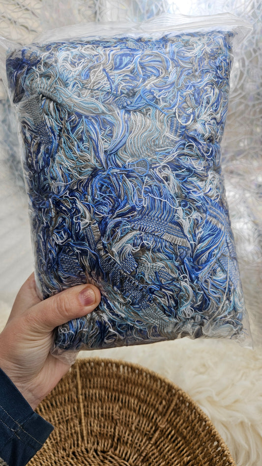 PARTLY CLOUDY - textile selvedge for rug and art weaving and art yarn 21 oz | BLUE012