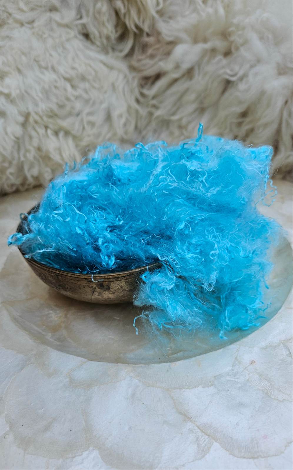 AQUAMARINE Eucalyptus Crimp Hand Dyed Effects Fiber - 2 ounces