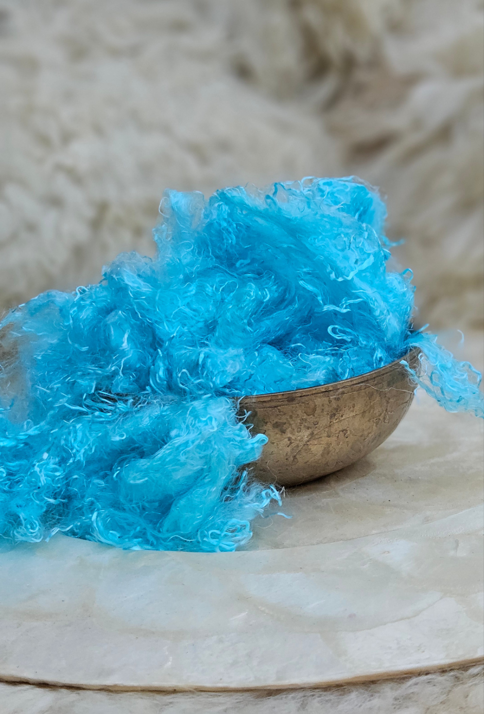 AQUAMARINE Eucalyptus Crimp Hand Dyed Effects Fiber - 2 ounces