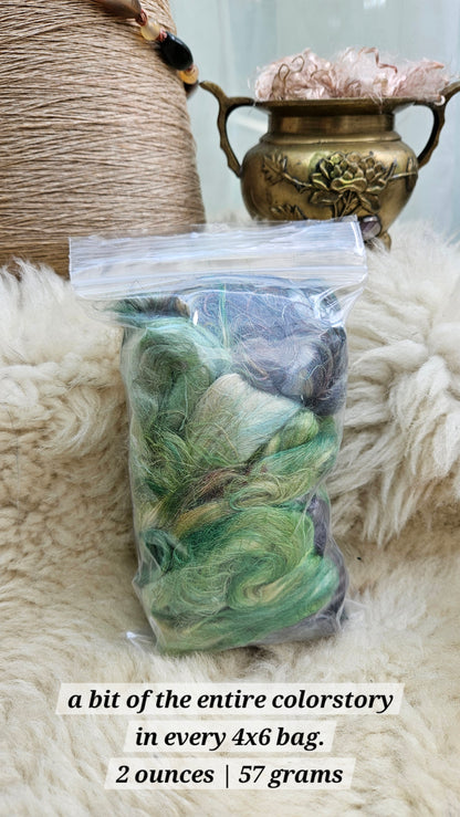 CHALICE - rare hand-dyed hemp top for carding into art batts - 2 ounces | 57 grams
