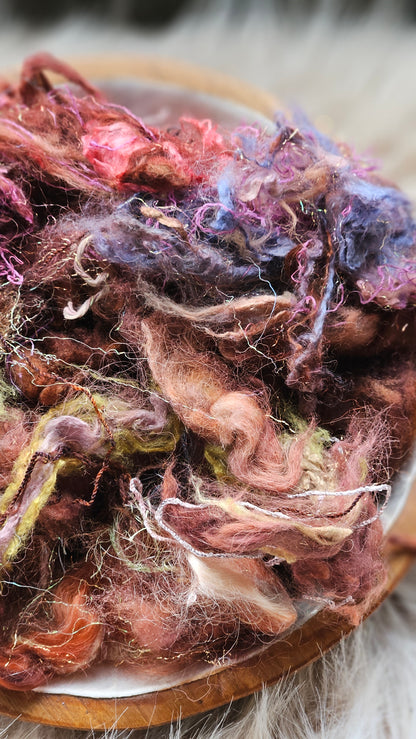 Orchard House - fiber texture blend for art yarn spinning & felting - 4 ounces | 114 grams