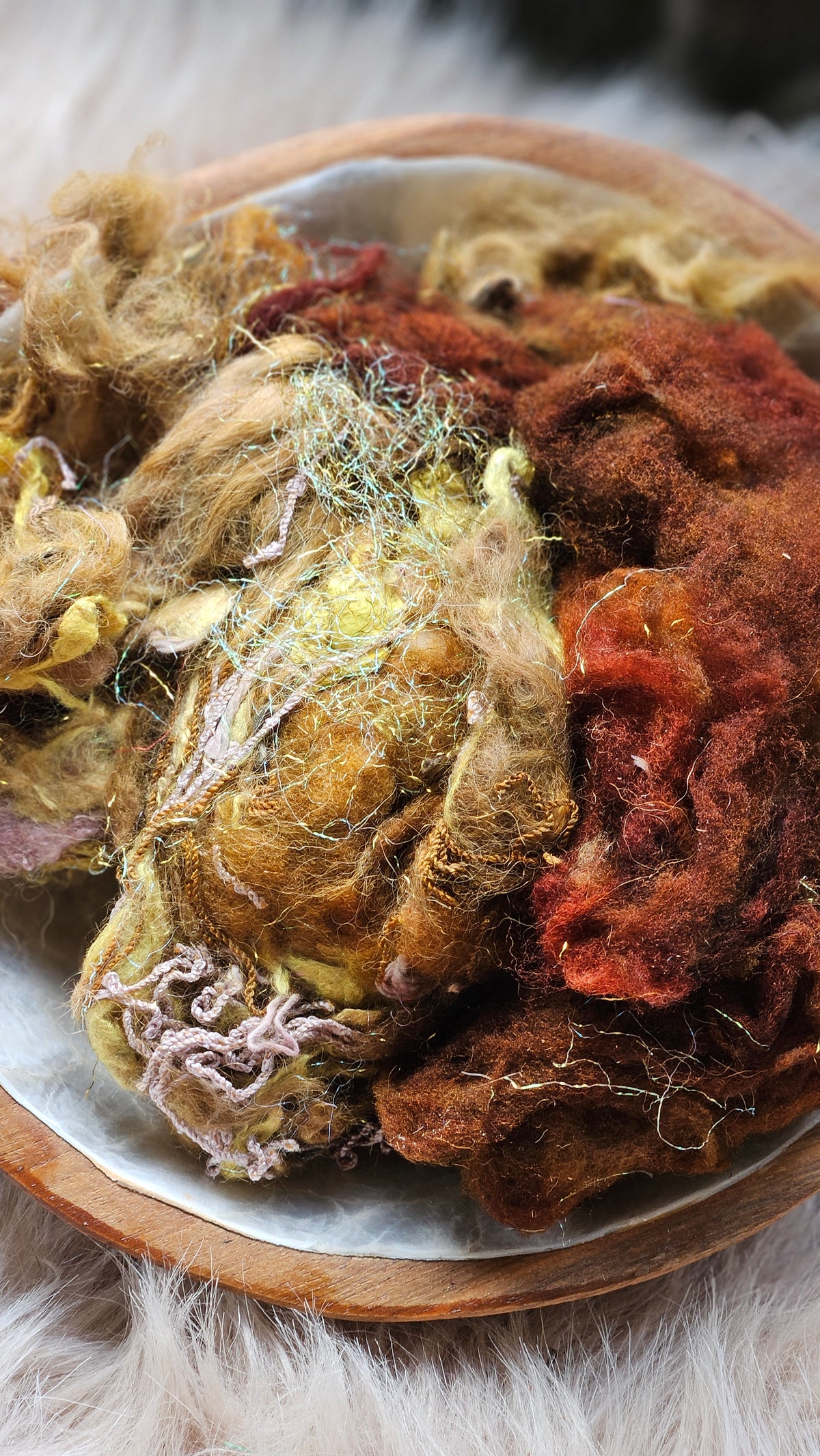 Arizona Spring - hand-dyed wool alpaca bamboo texture blend - 4 ounces | 114 grams