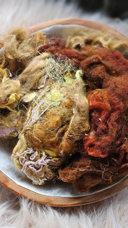 Arizona Spring - fiber texture blend for art yarn spinning & felting - 4 ounces | 114 grams
