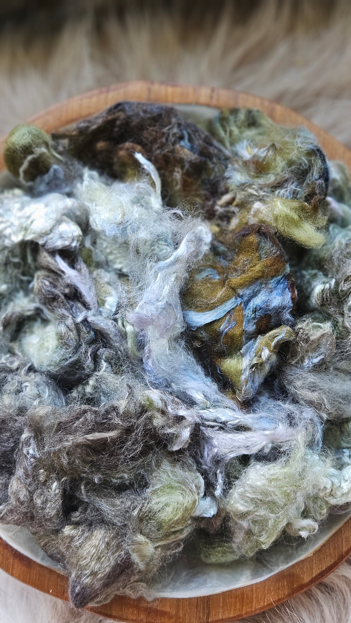 Glass Gem - hand-dyed fine wool and silky bamboo mill ends - 5 oz |  142 g