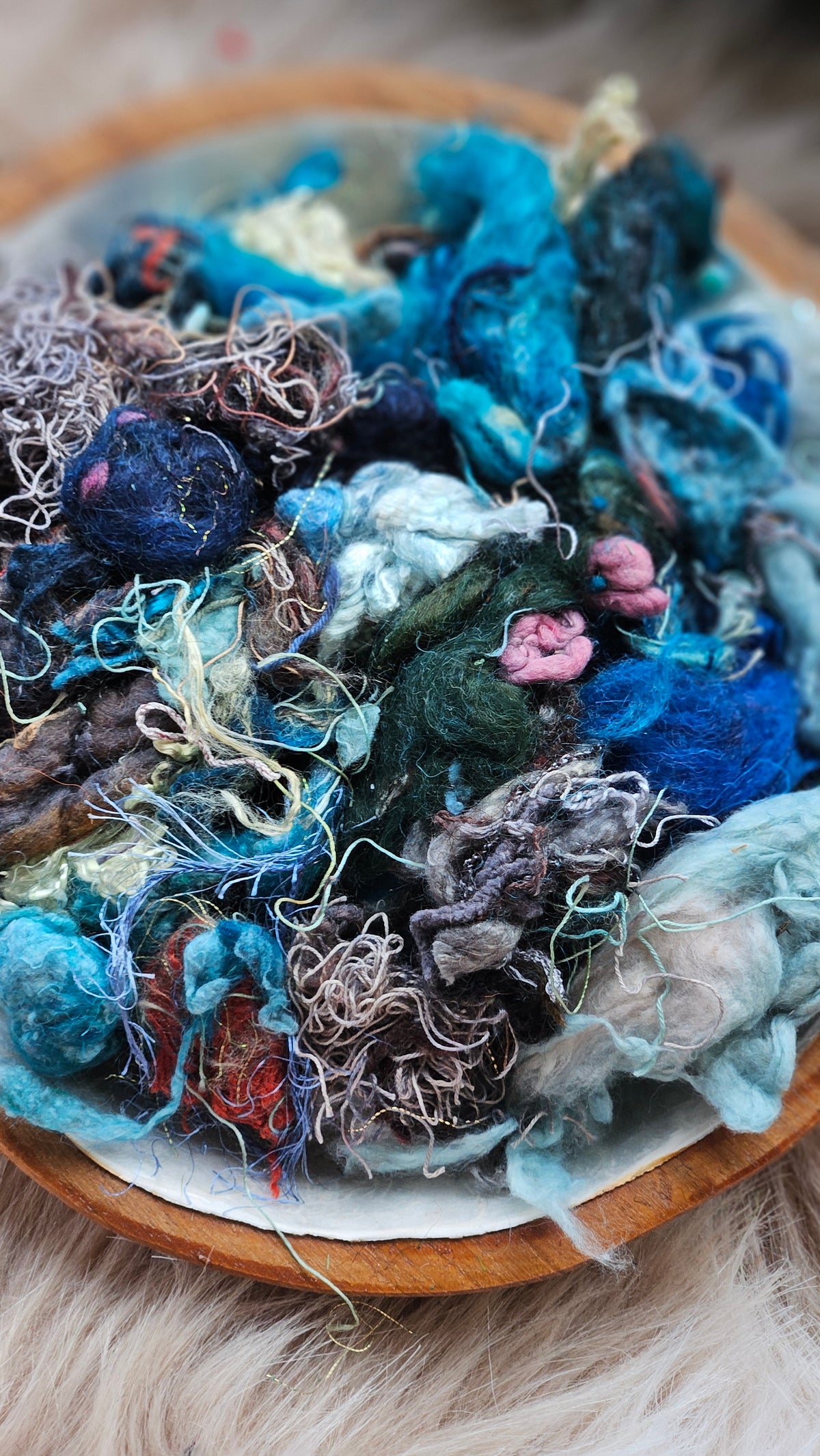Luminous Memory - hand-dyed wool alpaca bamboo texture blend - 4 ounces | 114 grams