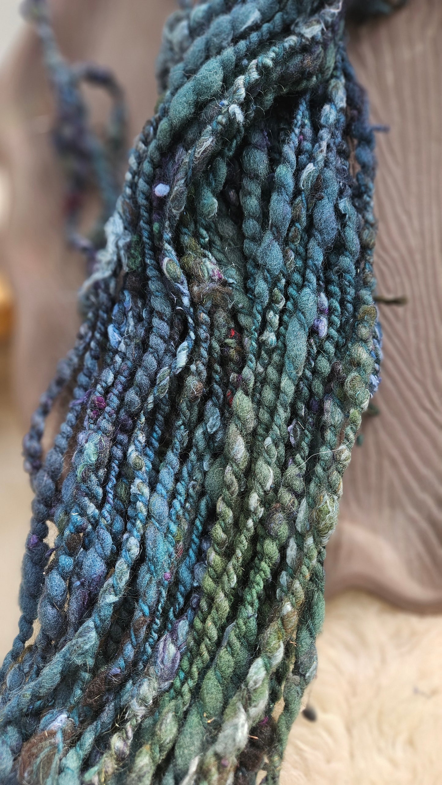 CLOUDSPINNER - Bulky Handspun Art Yarn XL Skein - 48 yards | 5 ounces | 142 grams