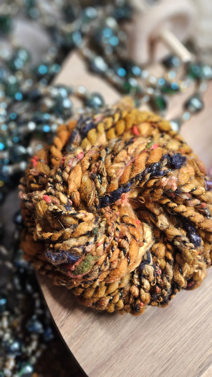 Handspun Bulky Art Yarn - 22 yards | 2 ounces - Botticelli Portrait 07