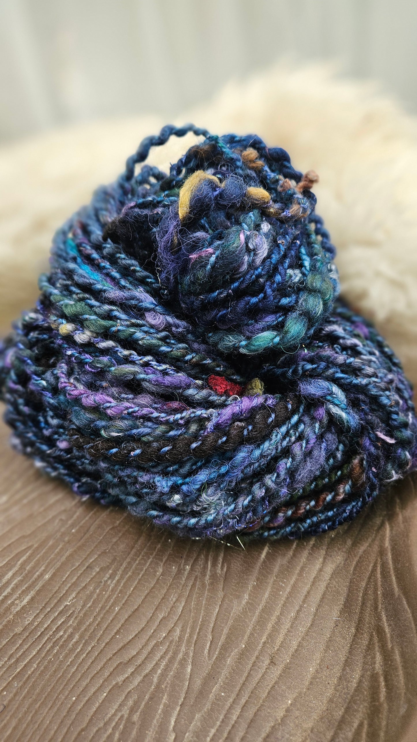 TWILIGHT COVE - Bulky Handspun Art Yarn XL Skein - 62 yards | 5 ounces | 146 grams