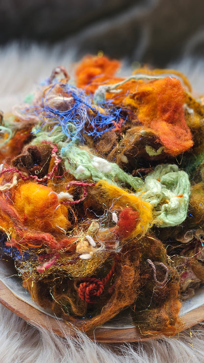 Unspoken Gold - fiber texture blend for art yarn spinning & felting - 4 ounces | 114 grams