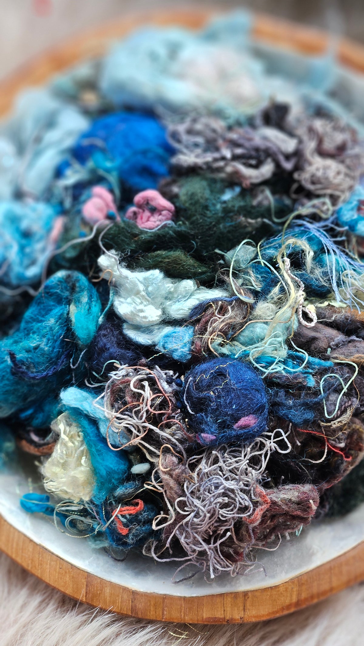 Luminous Memory - hand-dyed wool alpaca bamboo texture blend - 4 ounces | 114 grams