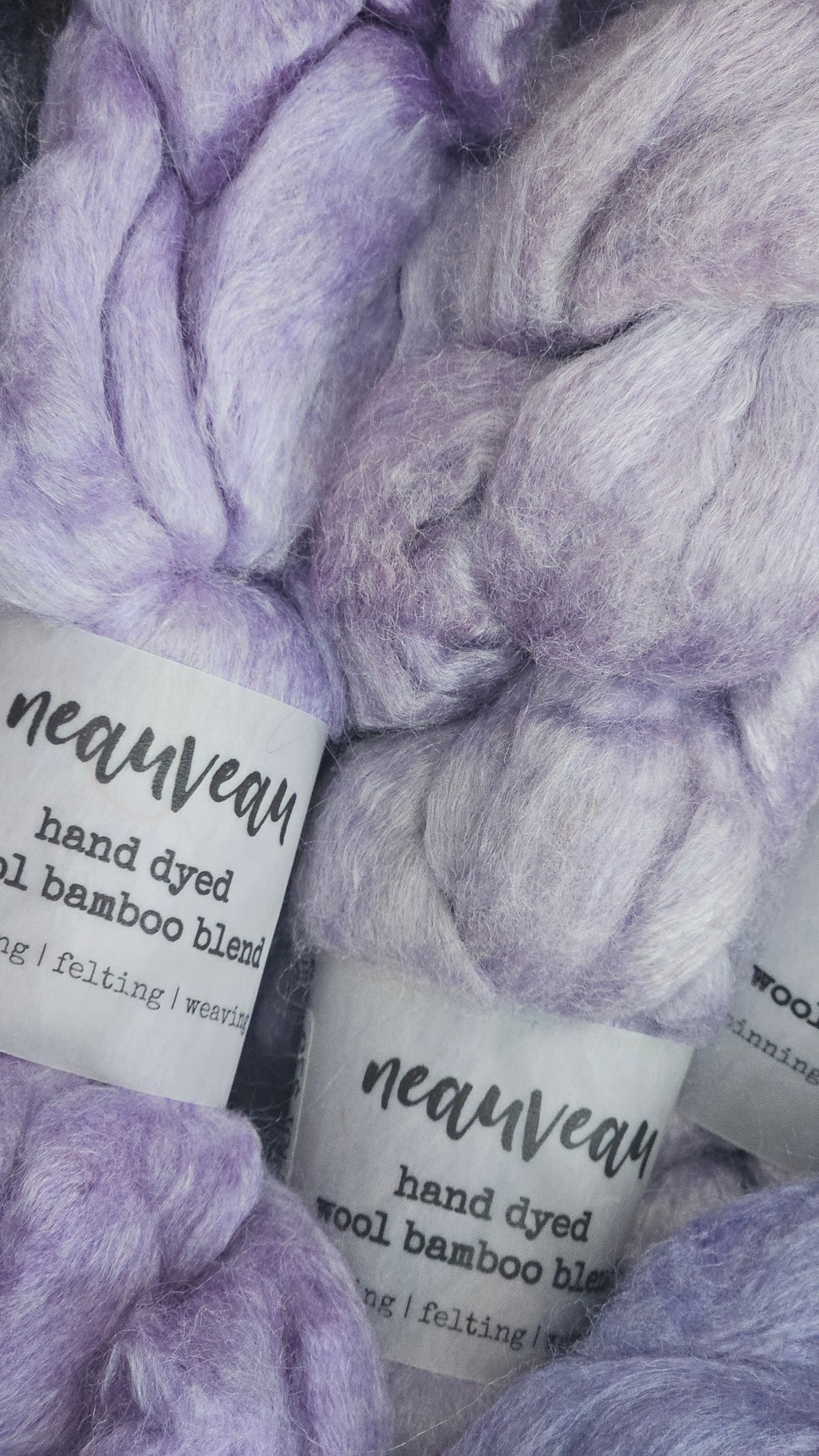 Lavender Pearl - wool bamboo roving for felting and blending - 2 ounces | 57 grams