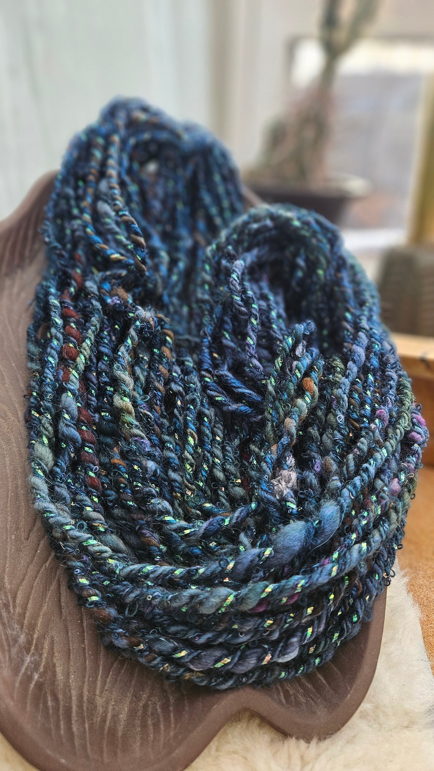 MEADOWLIGHT - Bulky Handspun Art Yarn XL Skein - 40 yards | 5.2 ounces | 147 grams