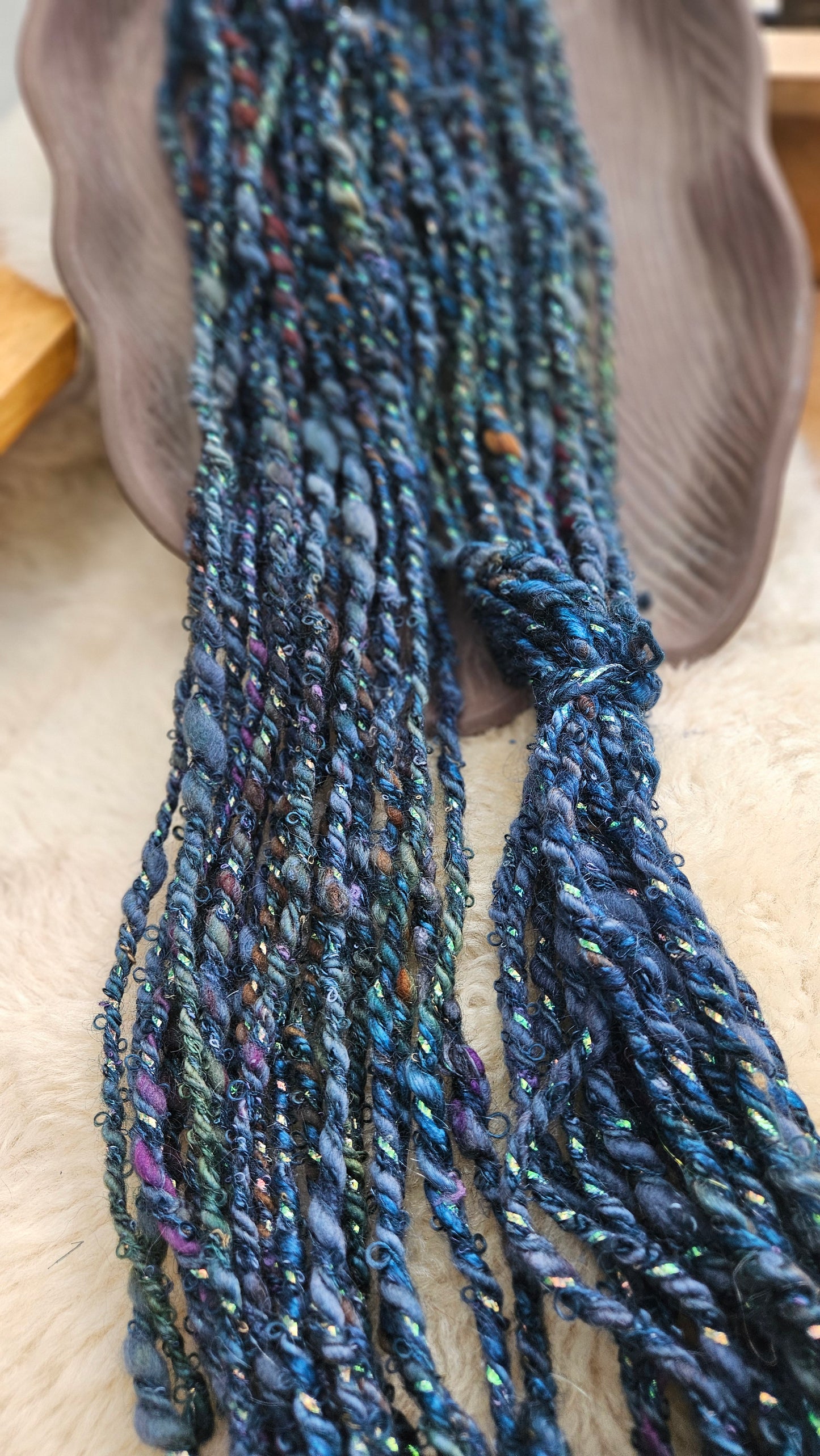 MEADOWLIGHT - Bulky Handspun Art Yarn XL Skein - 40 yards | 5.2 ounces | 147 grams