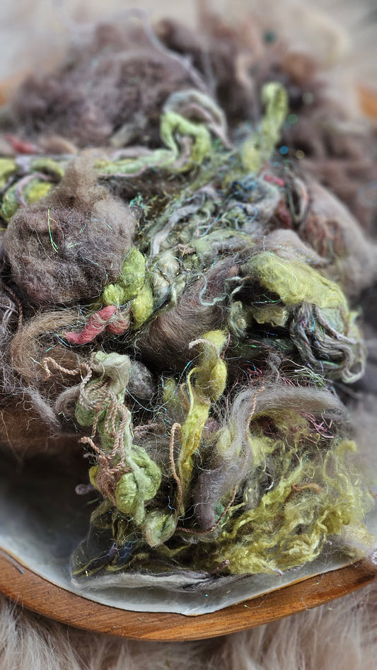 Poor but Kind - hand-dyed wool alpaca bamboo texture blend - 4 ounces | 114 grams