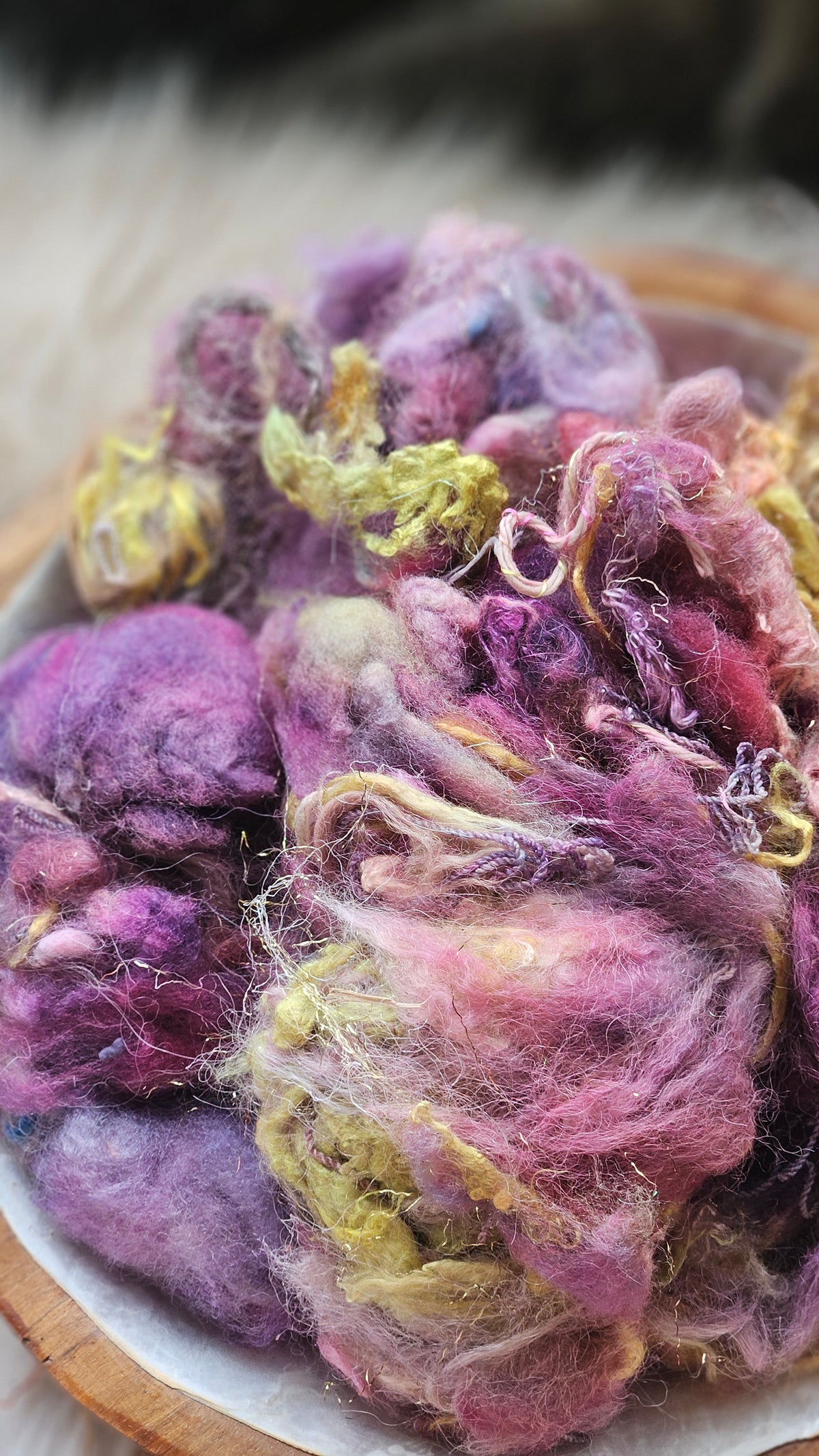 Unicorn Muse - hand-dyed wool alpaca bamboo texture blend - 4 ounces | 114 grams