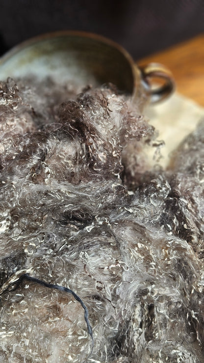HEMATITE - eucalyptus crimp fiber for spinning, blending & felting - 2 oz | 57 g