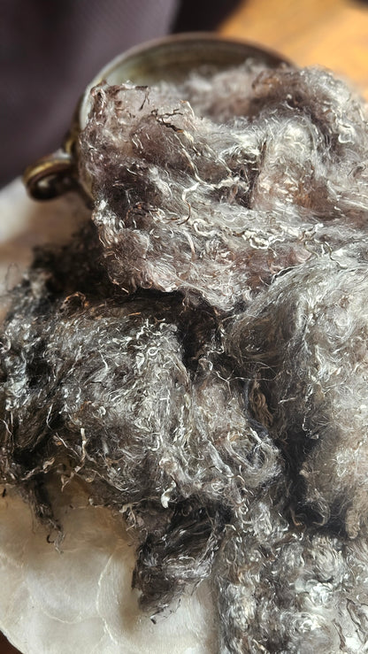 HEMATITE - eucalyptus crimp fiber for spinning, blending & felting - 2 oz | 57 g