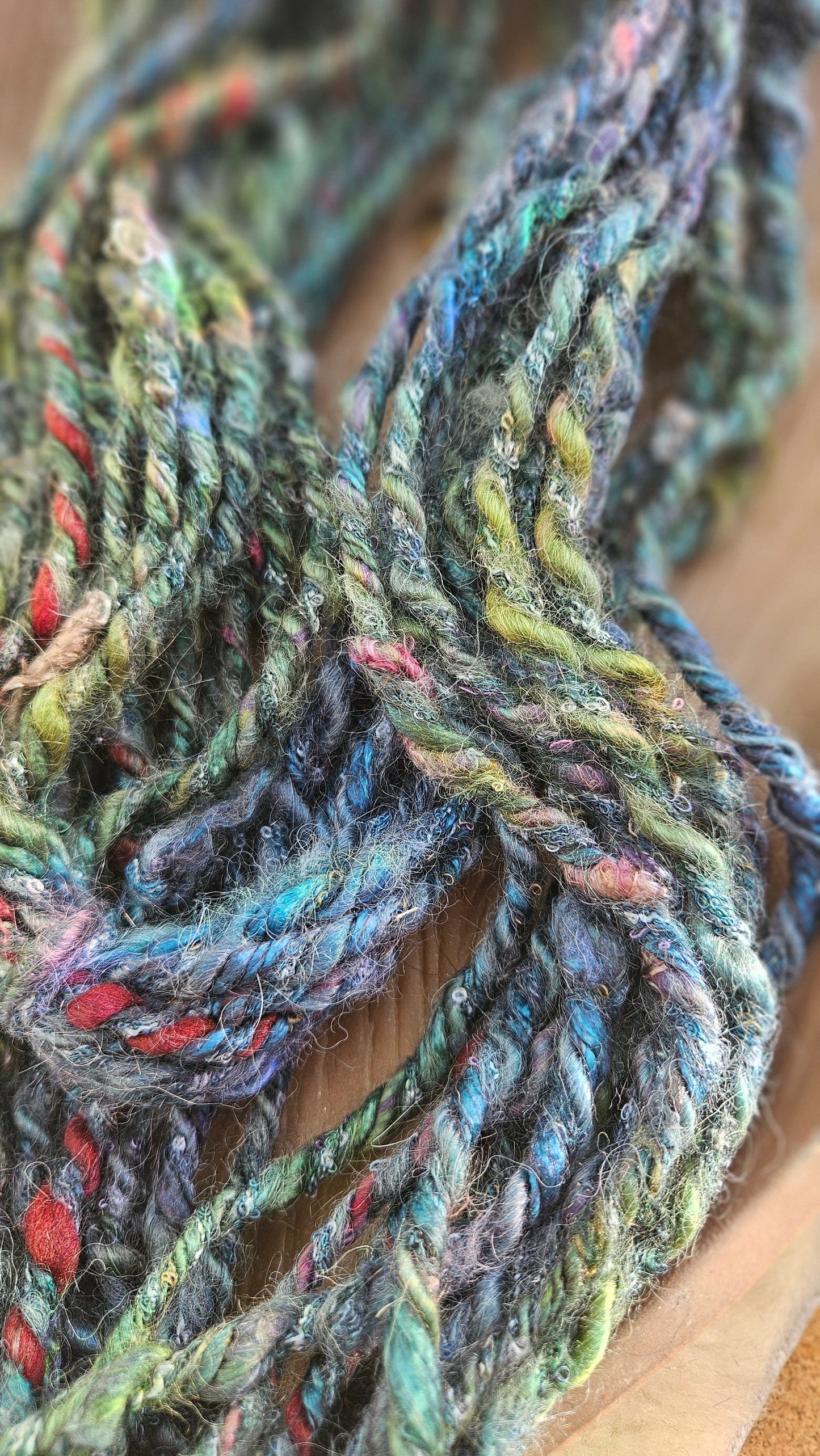 NIGHTINGALE - Bulky Handspun Art Yarn XL Skein - 28 yards | 3.9 ounces | 111 grams