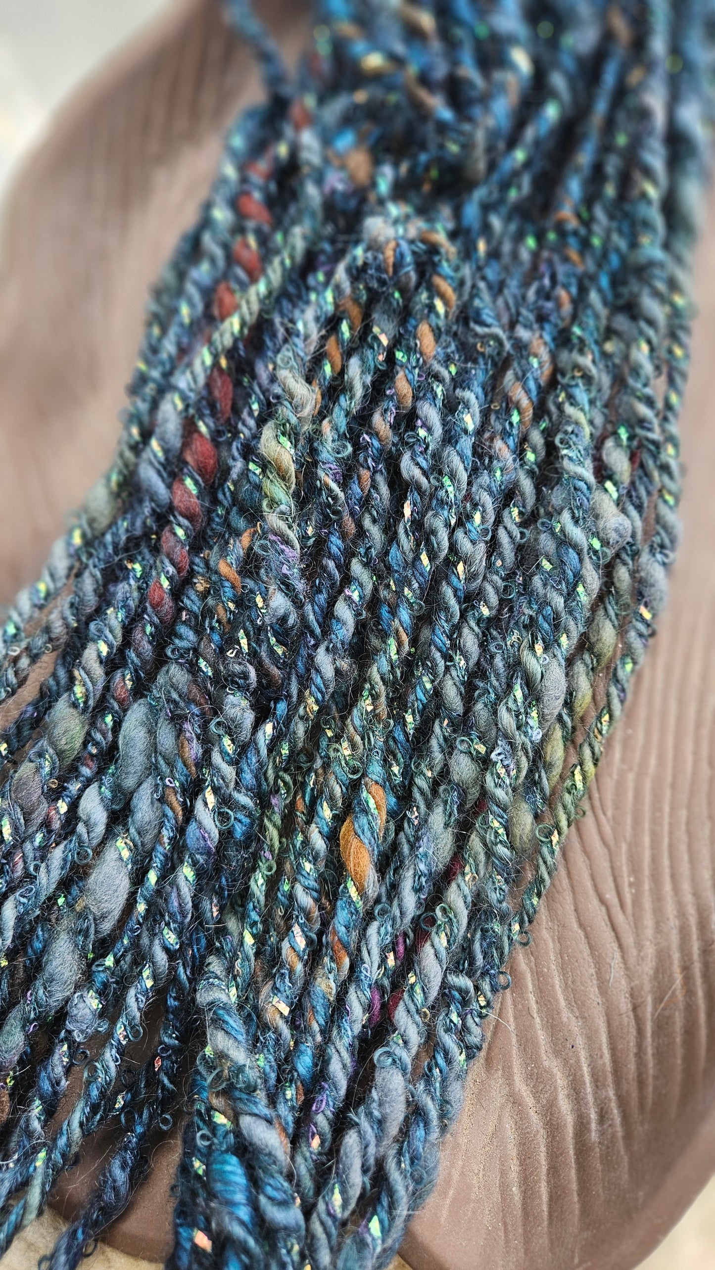 MEADOWLIGHT - Bulky Handspun Art Yarn XL Skein - 40 yards | 5.2 ounces | 147 grams