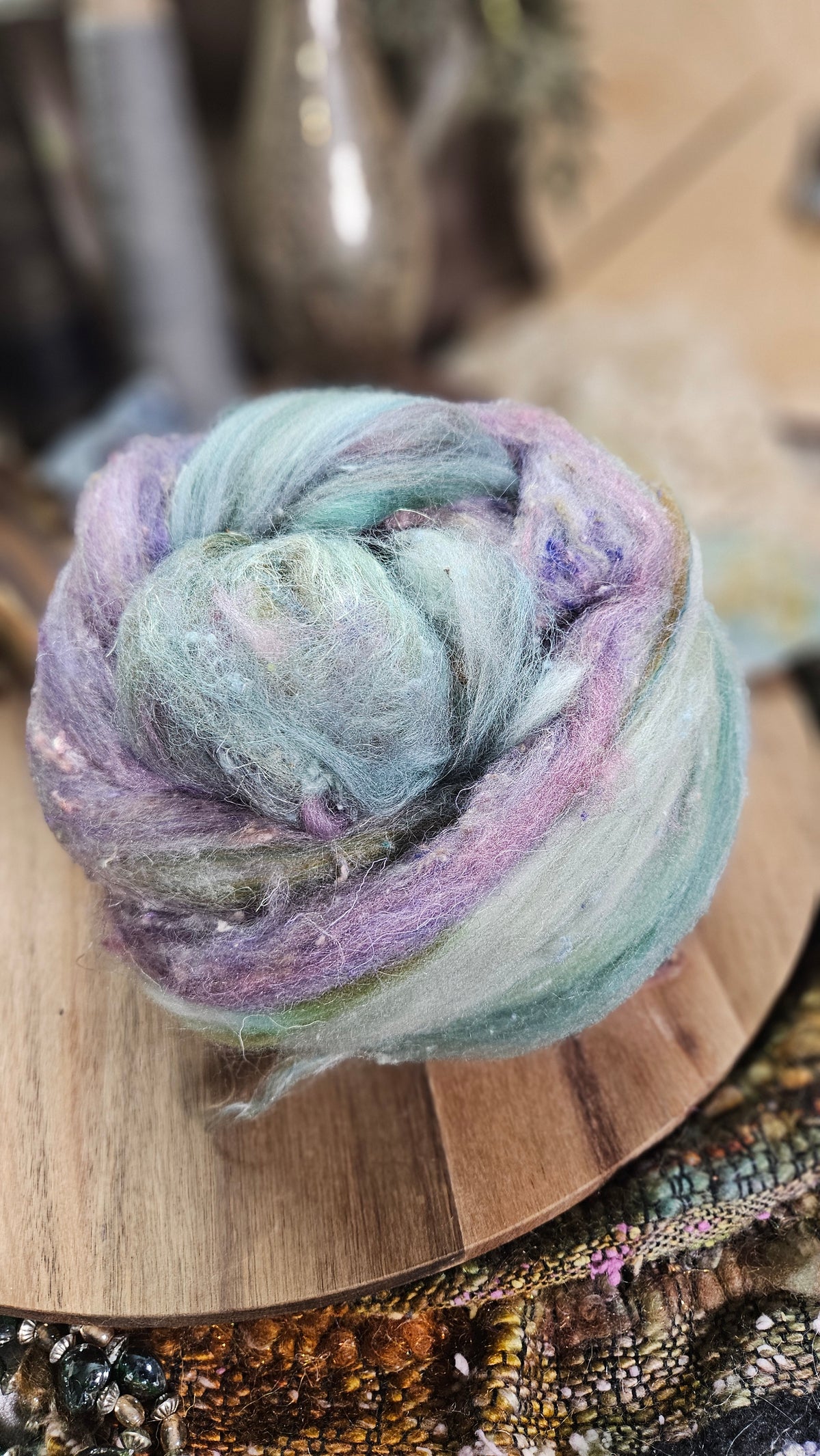 Shaniko Wool Silk Flax Neauveau Art Batt 908 - 3.8 oz