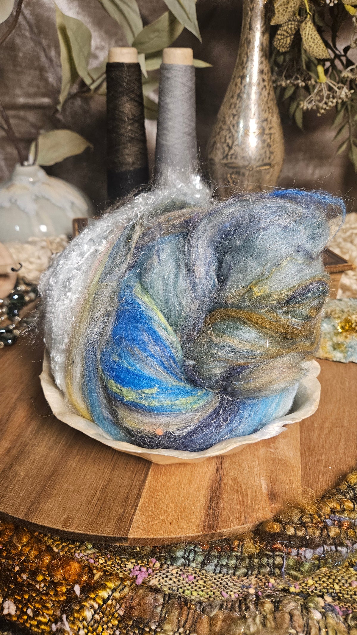 Shaniko Wool Silk Flax Neauveau Art Batt 3002 - 2 oz | 57 g