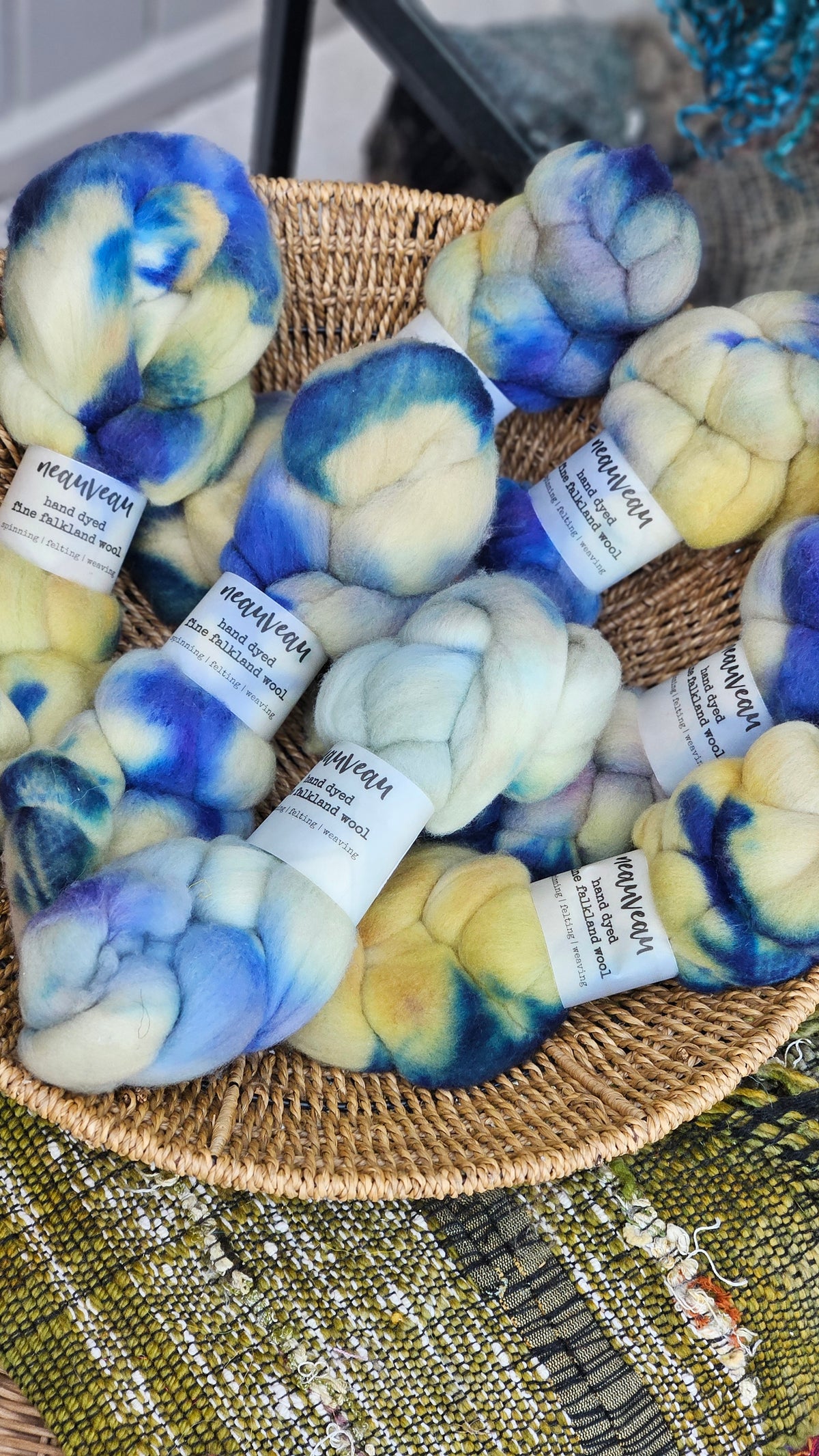 Glacier - hand dyed fine wool roving for felting and blending - 2 ounces | 57 grams