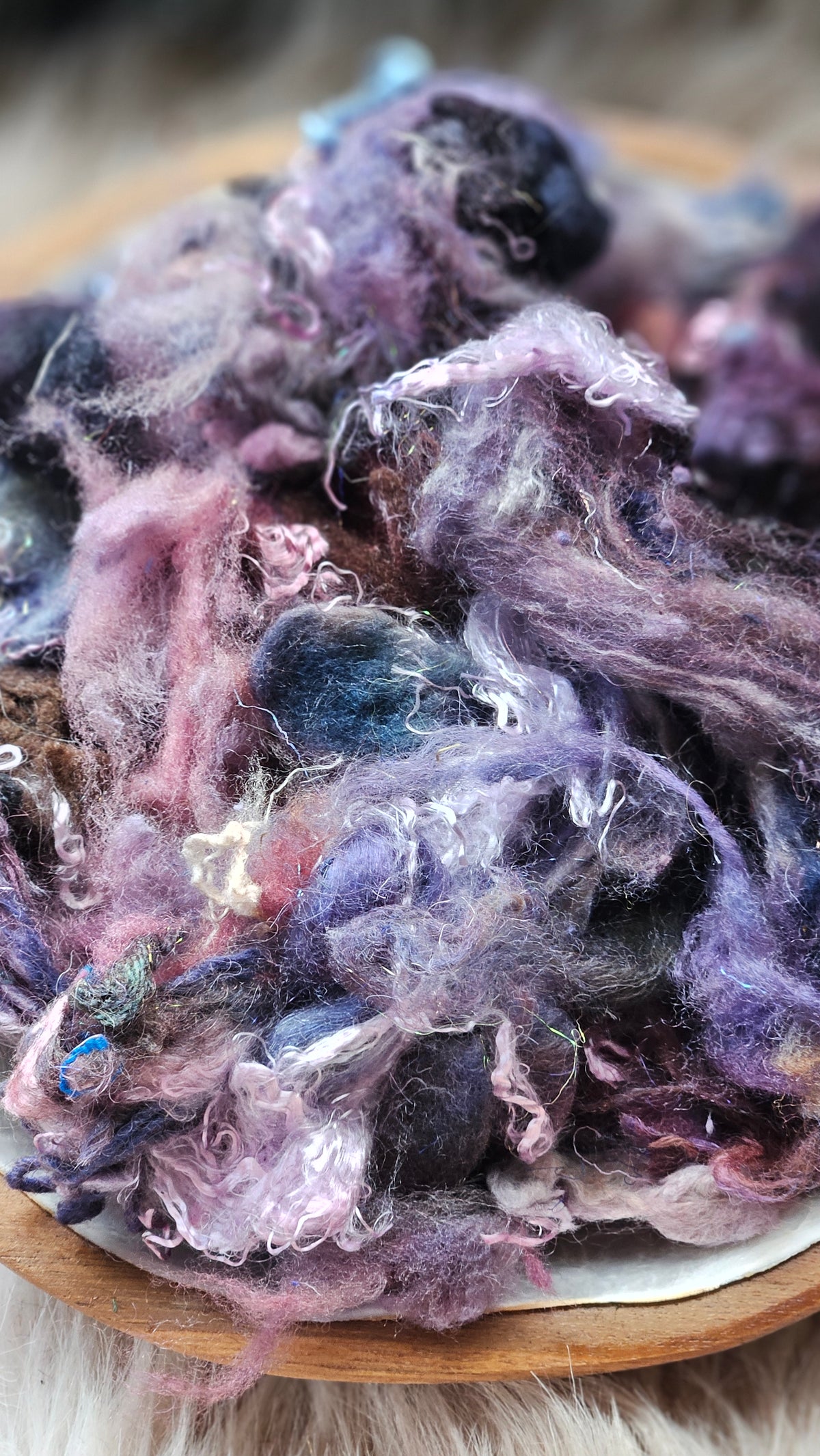 Blue Hour Truth - hand-dyed wool alpaca bamboo texture blend - 4 ounces | 114 grams