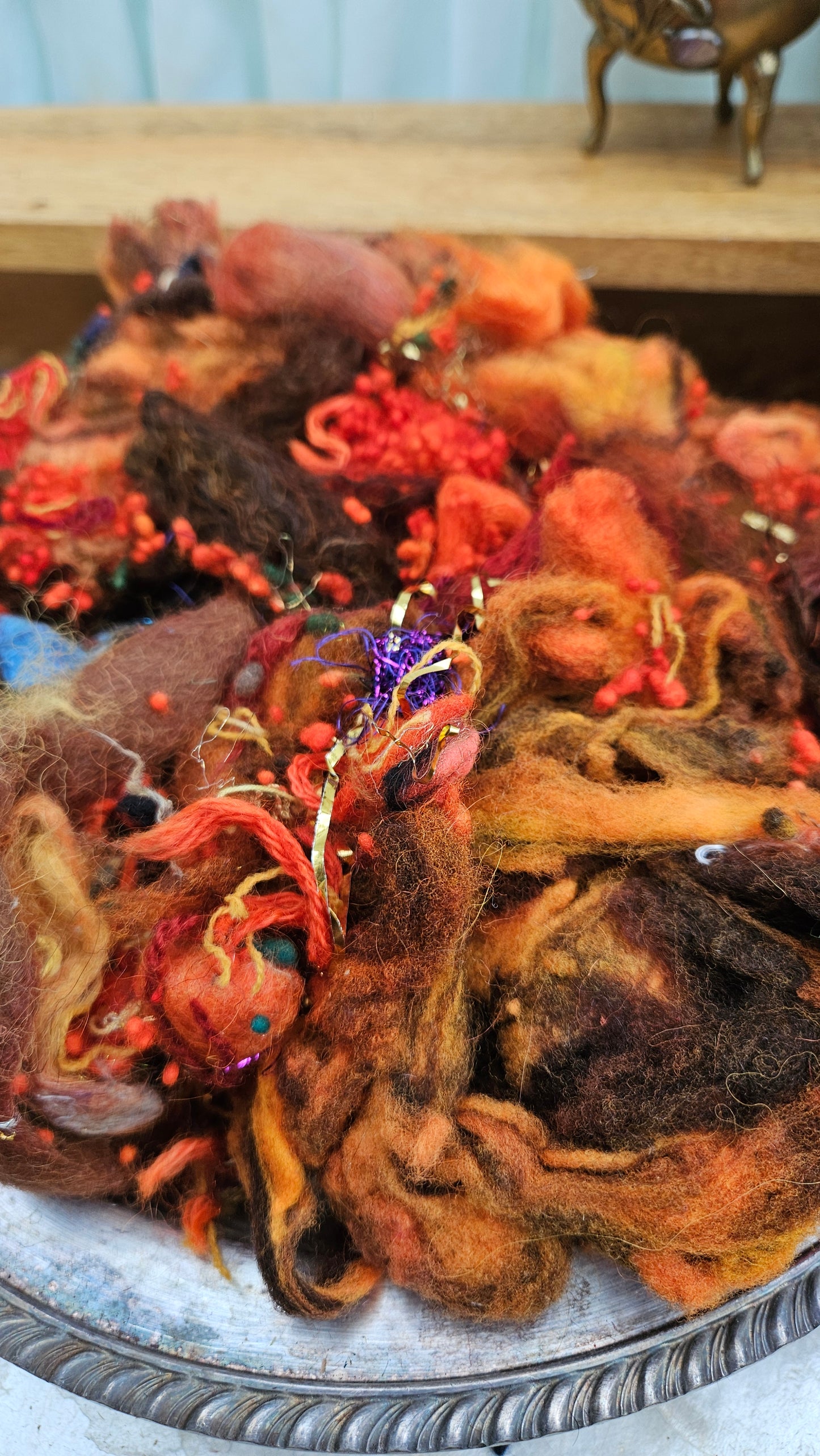 DUNE BLOOM - Hand-Dyed Texture Blend for art yarn embellishing, texture blending, felting, mixed media, and fiber art - 4 ounces | 114 grams