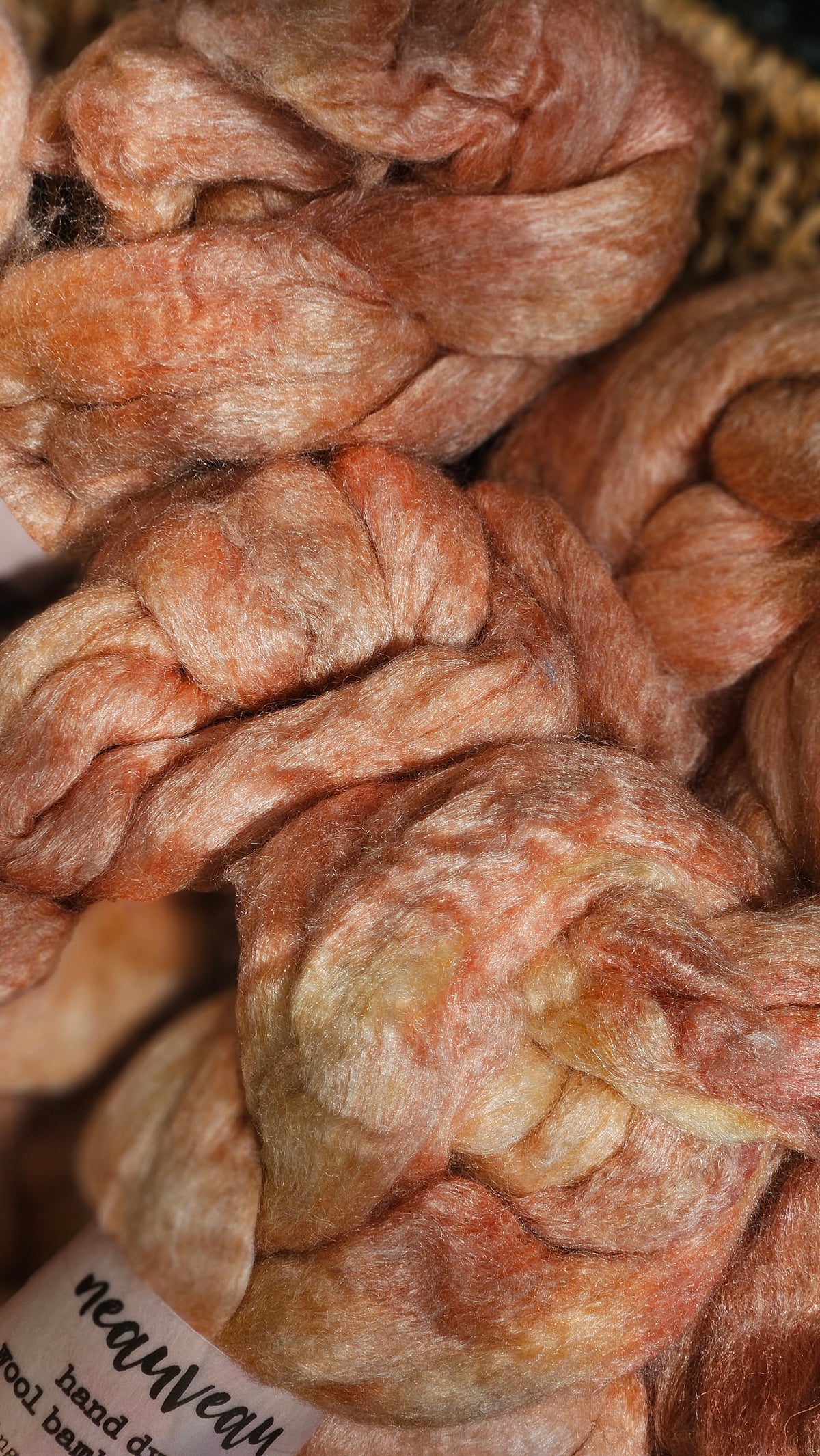 Peach Pearl - wool bamboo roving for felting and blending - 2 ounces | 57 grams