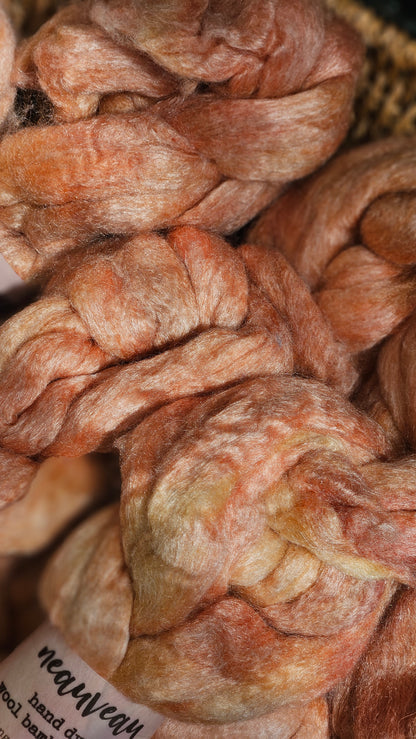 Peach Pearl - bamboo wool roving for felting and blending - 2 ounces | 57 grams