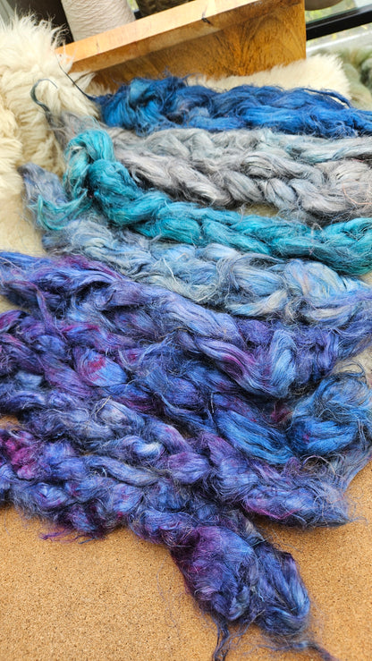 SCEPTER - rare hand-dyed hemp top for carding into art batts - 2 ounces |  grams
