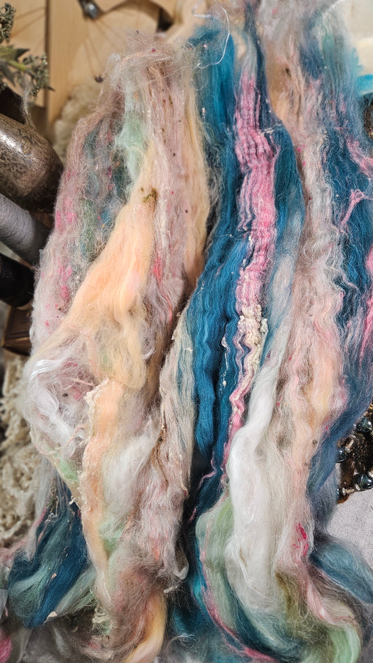 Shaniko Wool Silk Flax Neauveau Art Batt 909 - 3.6 oz