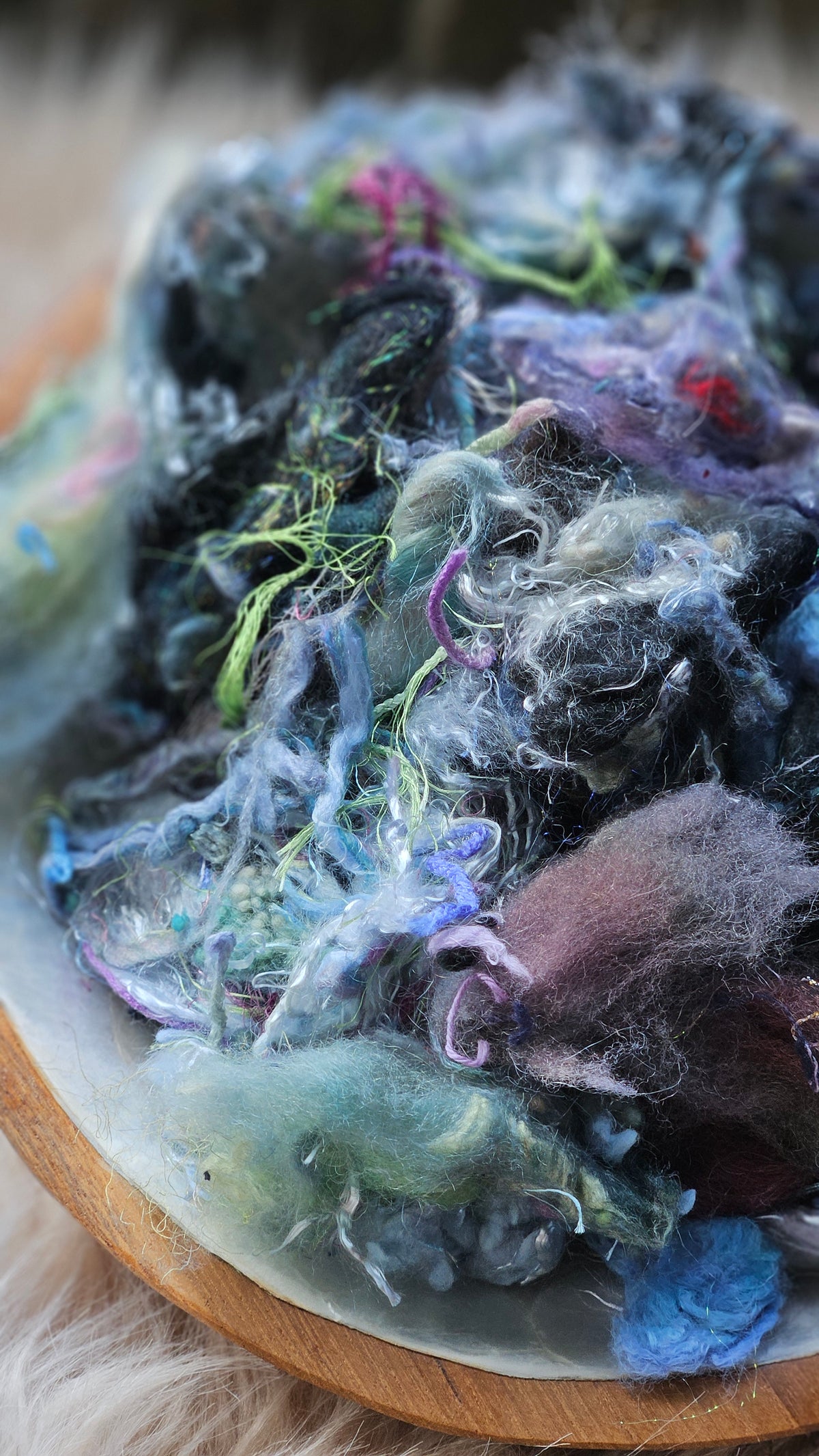 Ashen Veins - hand-dyed wool alpaca bamboo texture blend - 4 ounces | 114 grams
