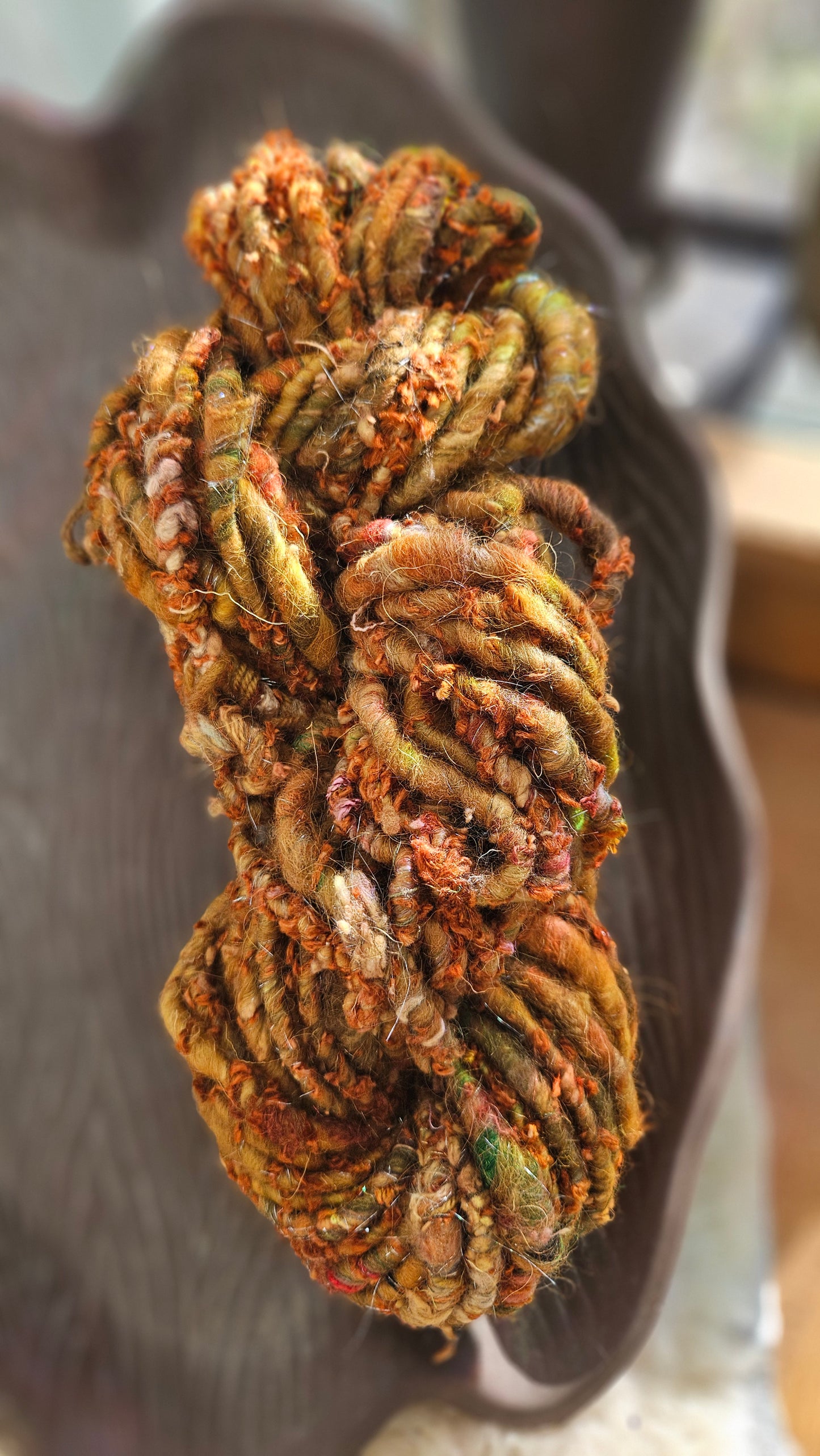 EMBER SPIRAL - Bulky Handspun Art Yarn XL Skein - 36 yards | 6 ounces | 170 grams